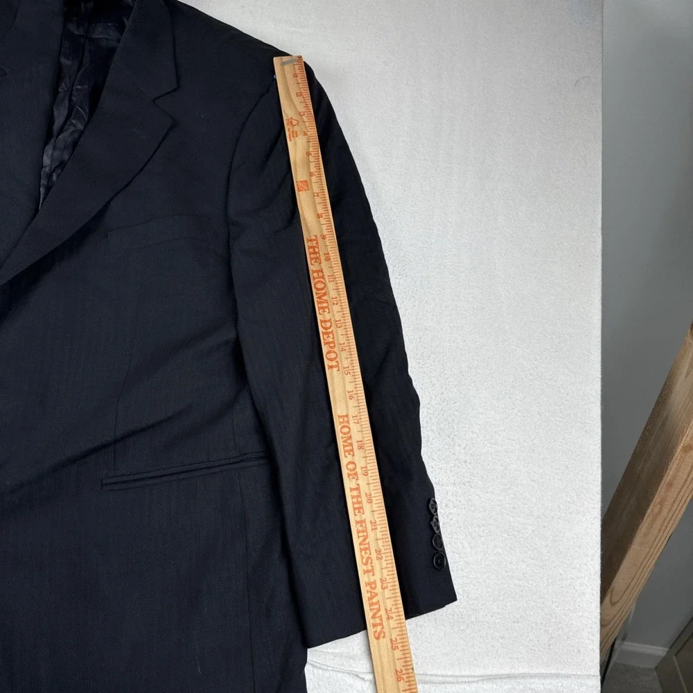 Brooks Brothers Stretch Mens Black Blazer Suit Jacket 46R Wool Blend Office